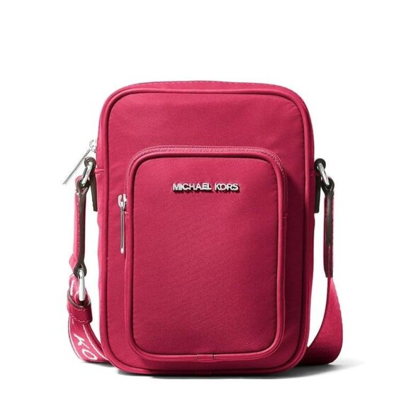 Michael Kors Women's Khai Nylon Crossbody Bag -Dark Raspberry NWT - Picture 1 of 7